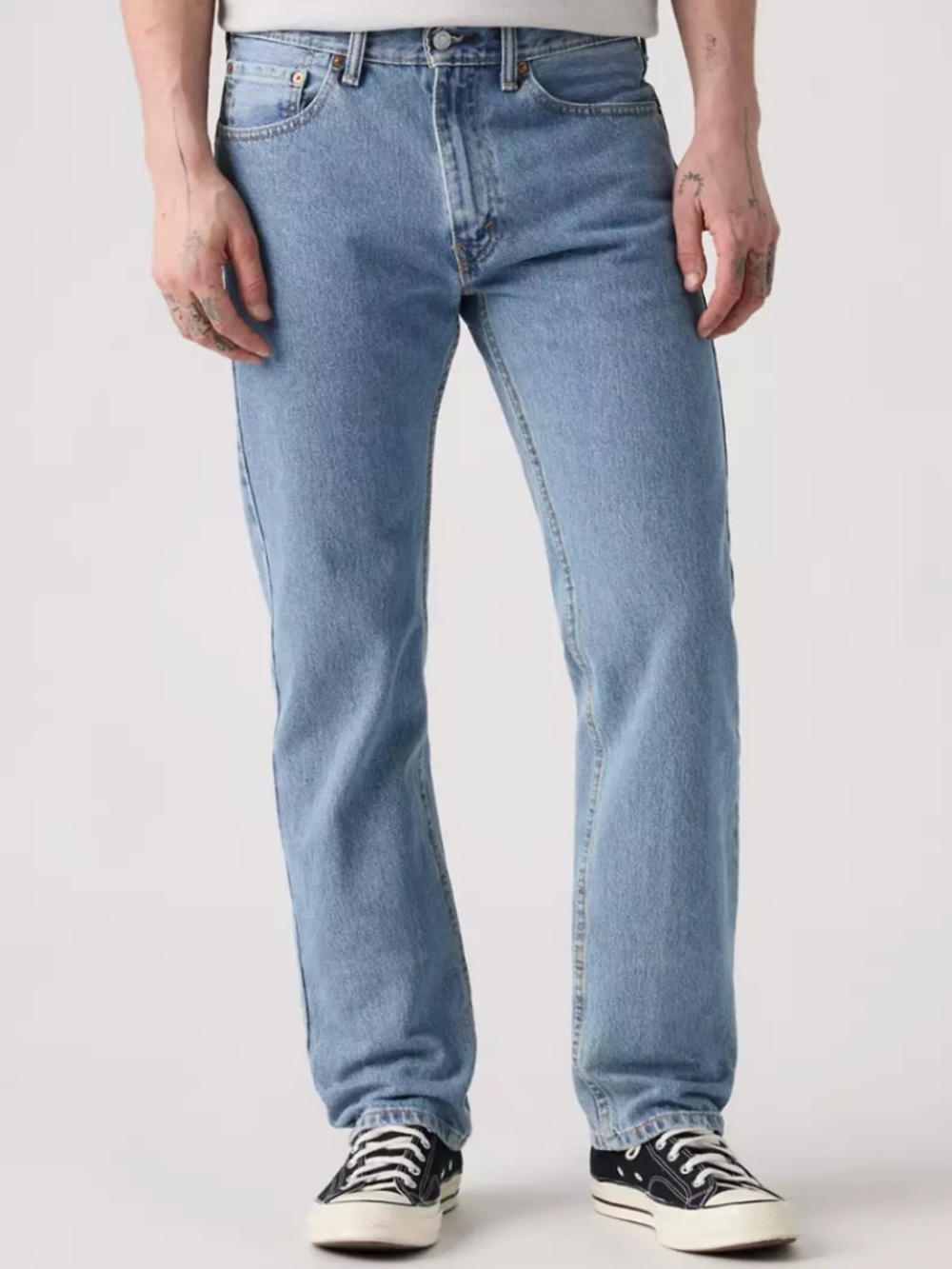 Levi's 505 Regular Fit Straight Leg Jeans, Light Stonewash, 40x29